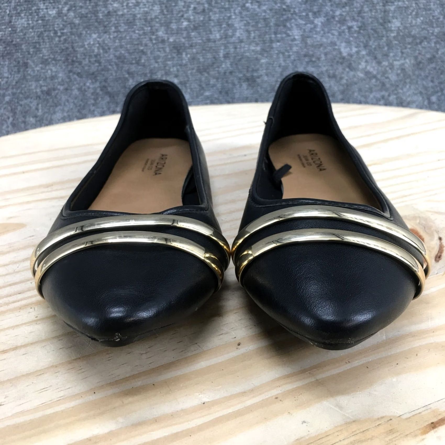 Vintage Arizona Jean Co. Shoes Womens 8.5 M Ballet Flats Black Pointed Toe Flat Casual Shoes Size 28" / US 6 / IT 42 - 6 Thumbnail
