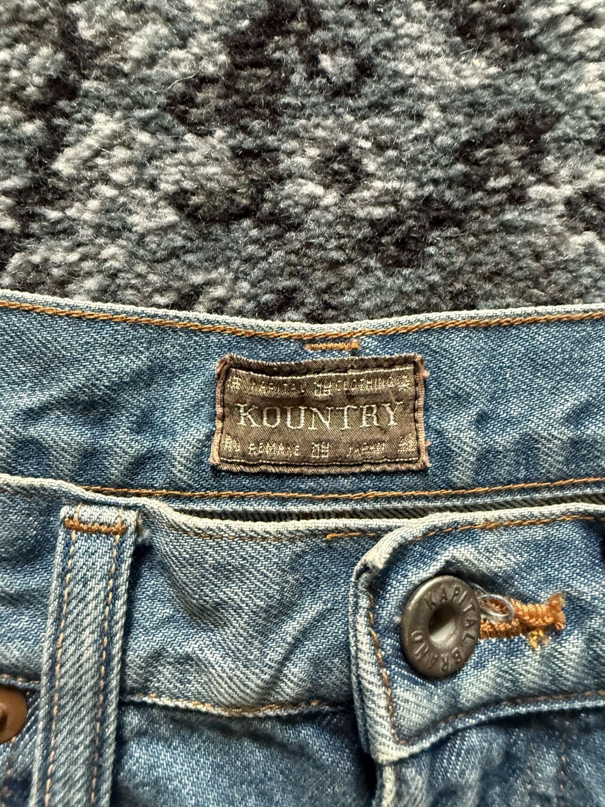 Kapital Kountry Kapital Double Knee Studded Jean Shorts Indigo Size US 32 / EU 48 - 6 Thumbnail