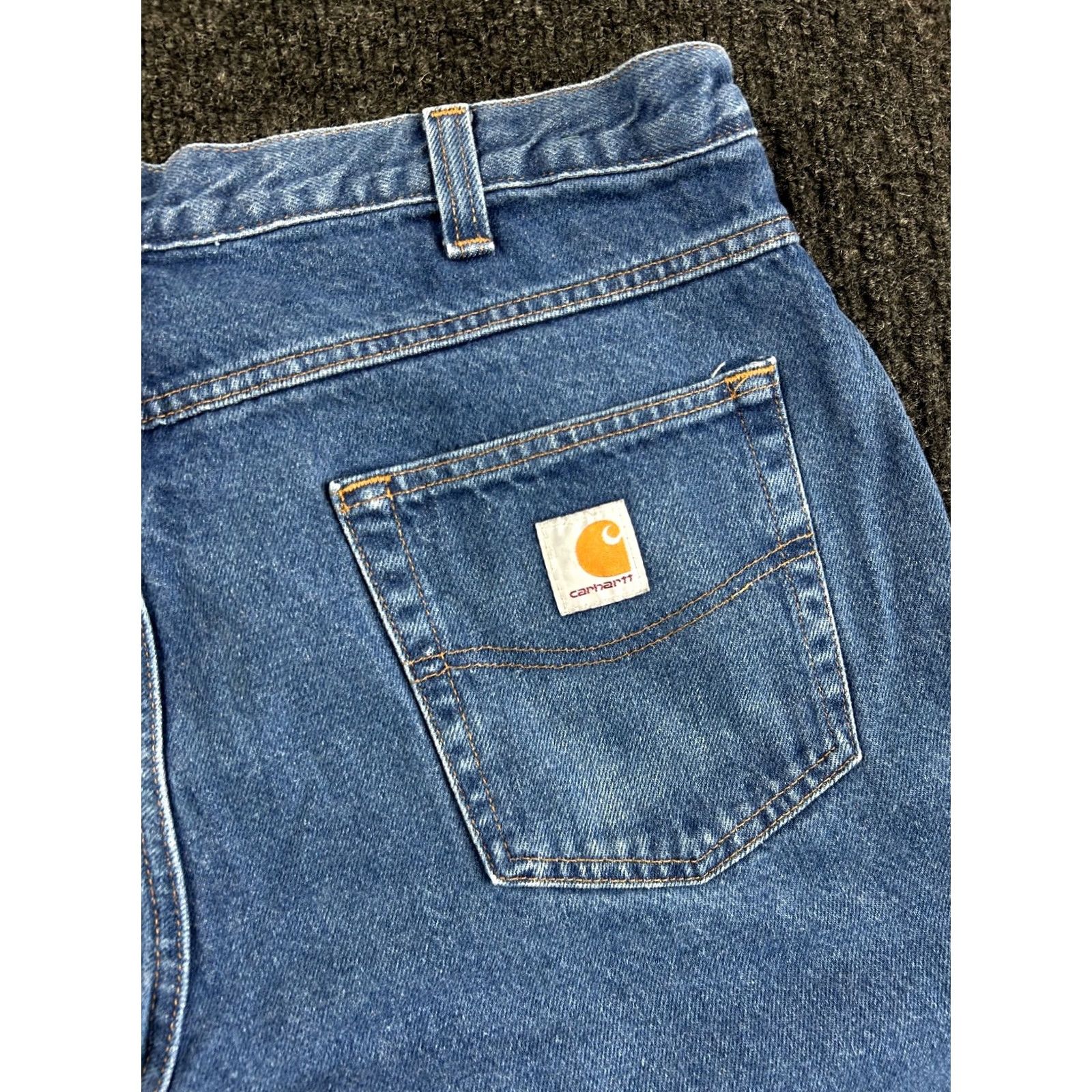 Carhartt VINTAGE Carhartt Jeans Relaxed Fit 36 x 32 Distressed 90s Grunge Logo Blue Mens Jeans Size US 36 / EU 52 - 3 Thumbnail