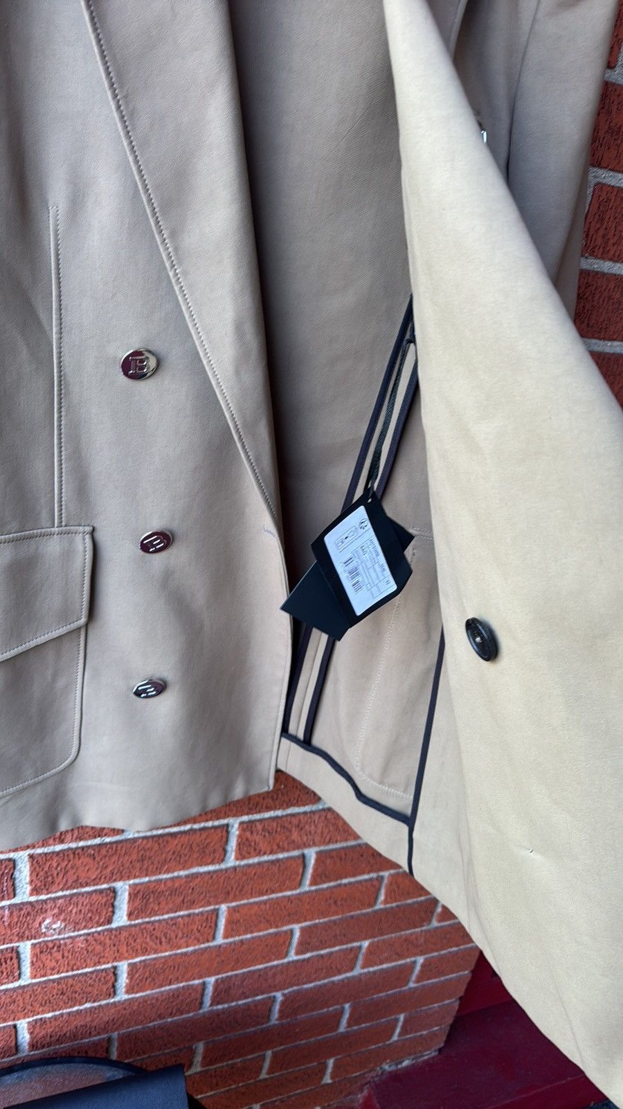 Balmain BALMAIN Taupe Double-Breasted Blazer Size Large/52 NWT Size 52R - 9 Thumbnail