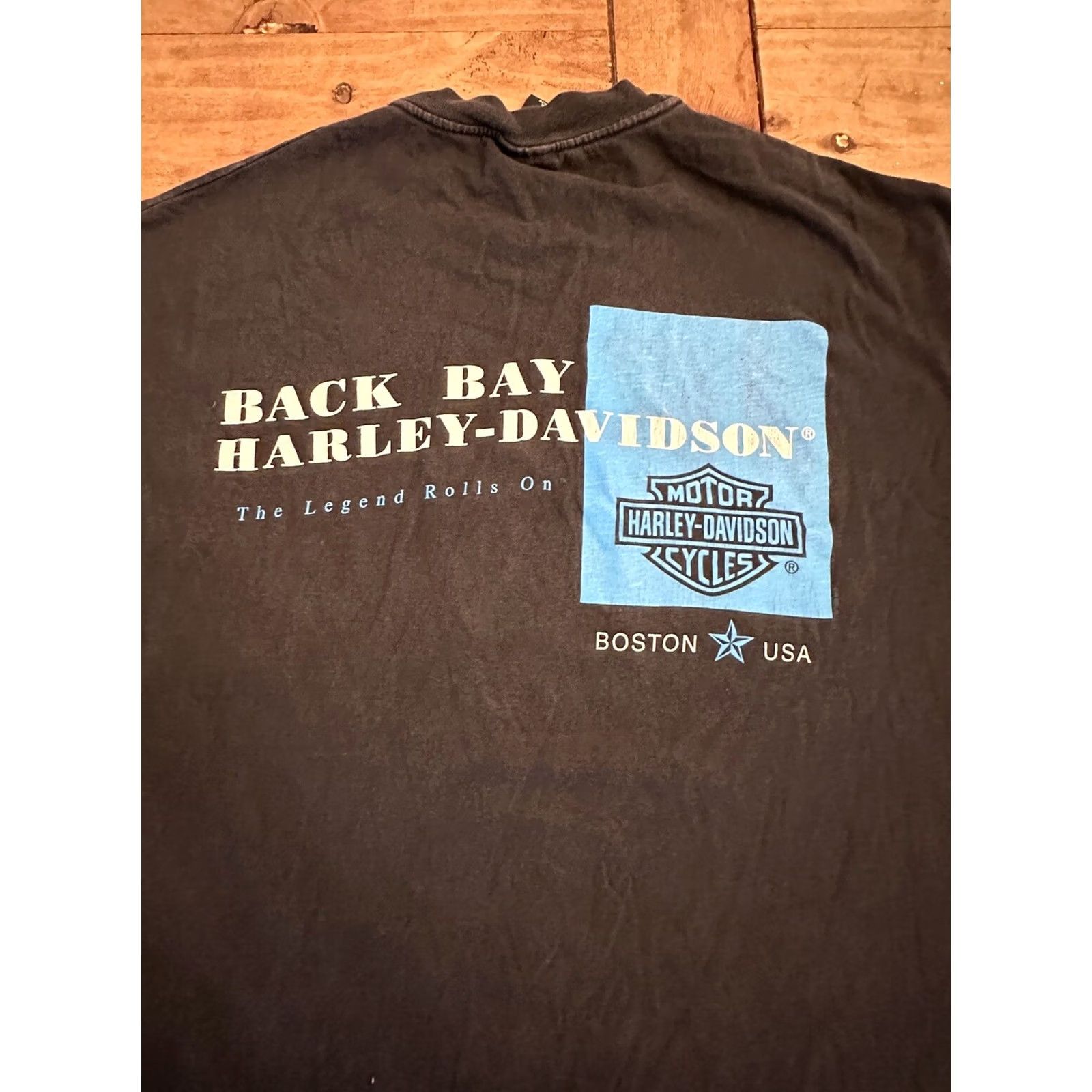 Harley Davidson VINTAGE Harley-Davidson T-Shirt XL Men Black 90s Motorcycle The Legends Roll On Boston Back Bay / Pre-owned Size US XL / EU 56 / 4 - 5 Thumbnail