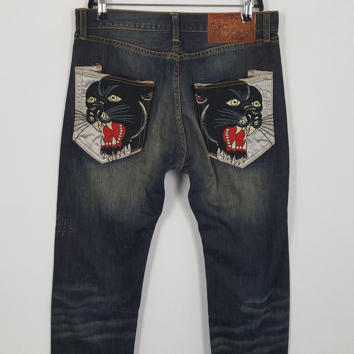 Vintage ED HARDY Fashion Rare Design Distressed Style Jeans