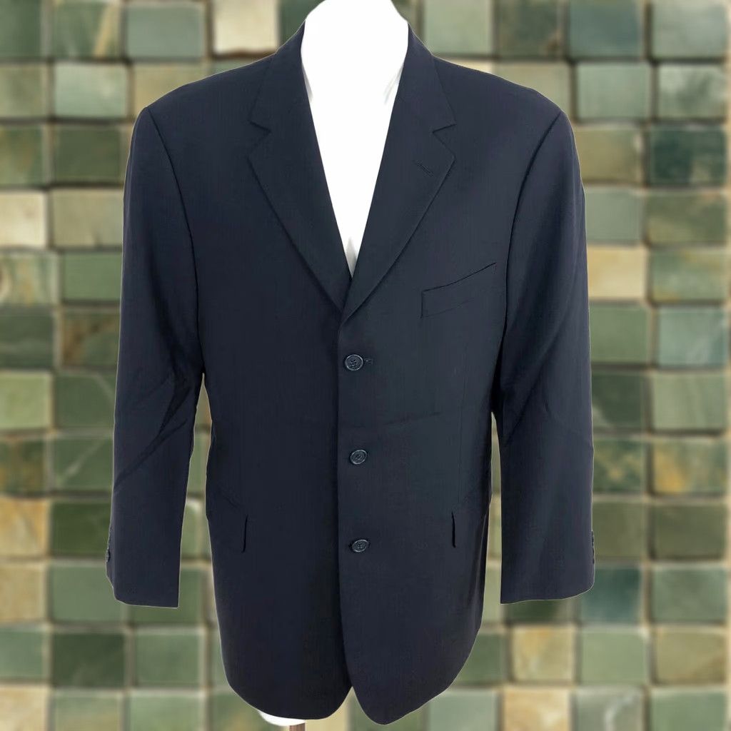 Brooks Brothers Brooks Brothers 42R Blue Stretch Wool Blend Button Blazer Sport Coat Jacket Size 42R - 1 Thumbnail