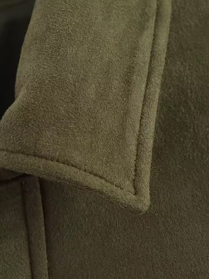 Vintage Khaki Retro Style Casual Elegant Loose Bomber Jacket Size S / US 4 / IT 40 - 8 Thumbnail