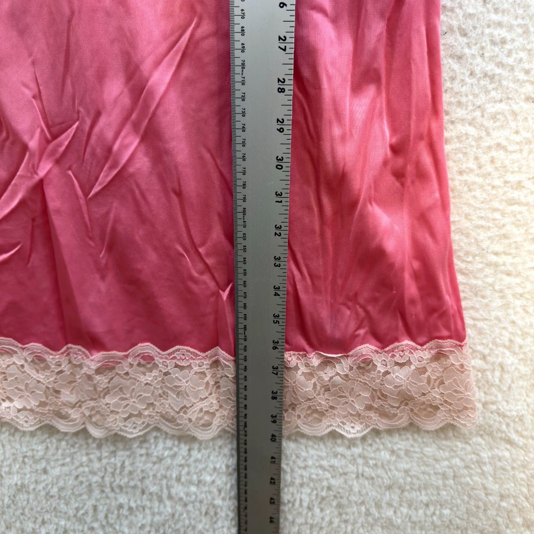 Vintage VINTAGE Slip Dress Pink Lace USA Chemise Negligee Lingerie S Size S / US 4 / IT 40 - 5 Thumbnail