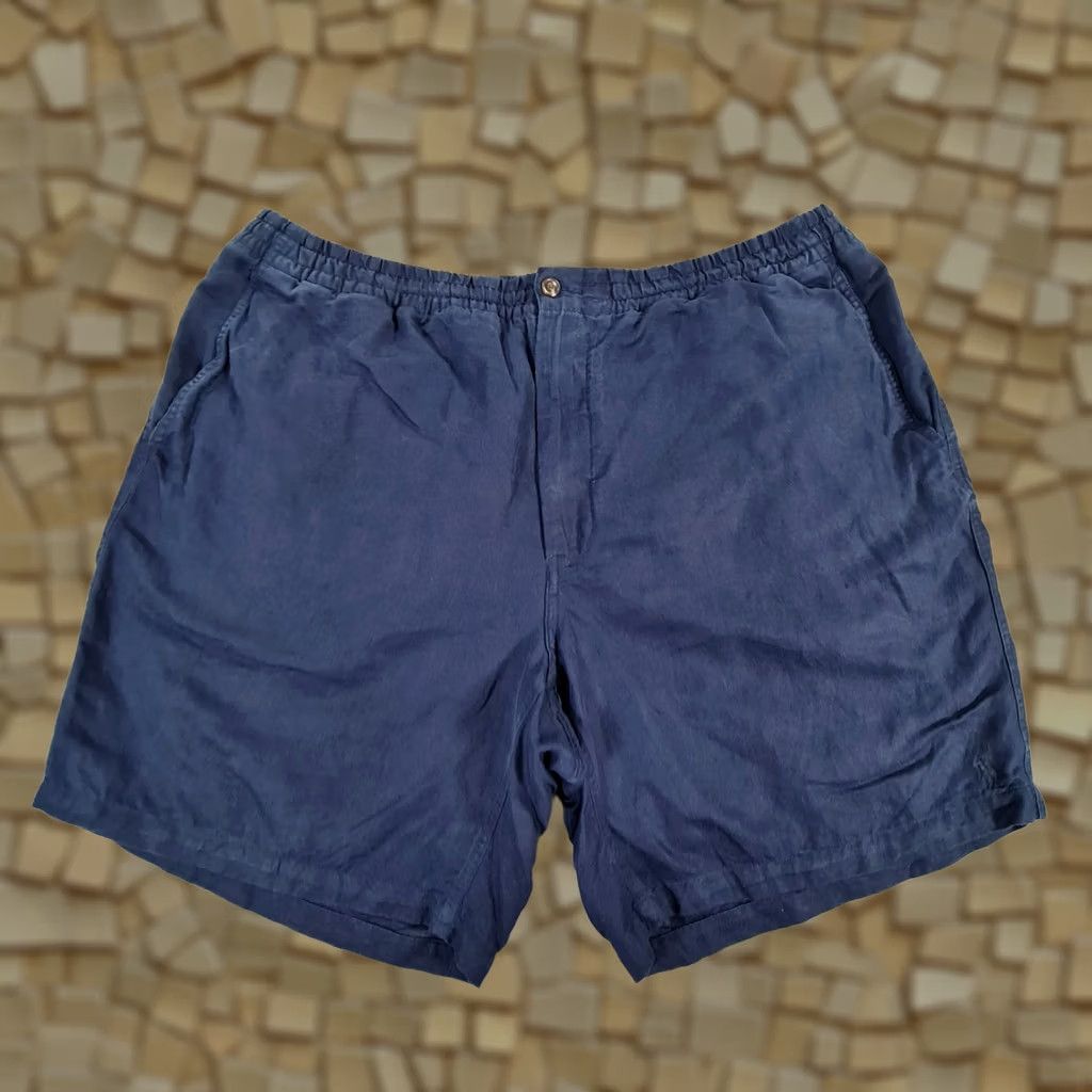 Polo Ralph Lauren Polo Ralph Lauren Mens Shorts Navy Blue Linen Summer Drawstring W40 Regular Flat Front 4 Pocket Holiday Mens Size US L / EU 52-54 / 3 - 1 Thumbnail