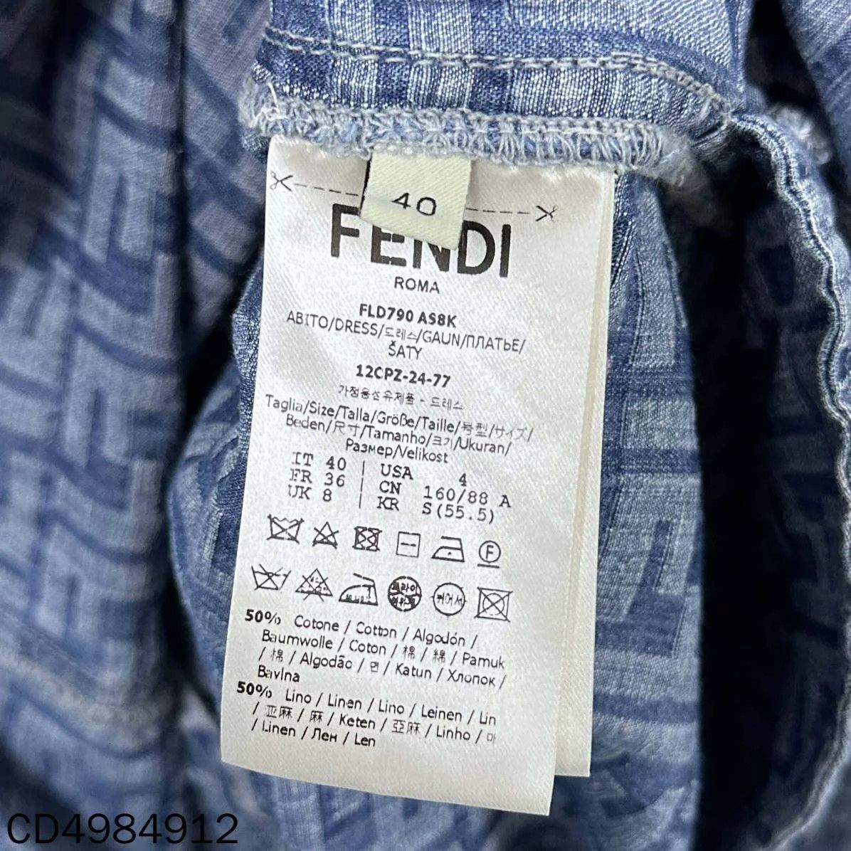 Fendi FENDI 25 New FF Monogram Denim Dress Women's 40 95 New Size S / US 4 / IT 40 - 5 Thumbnail