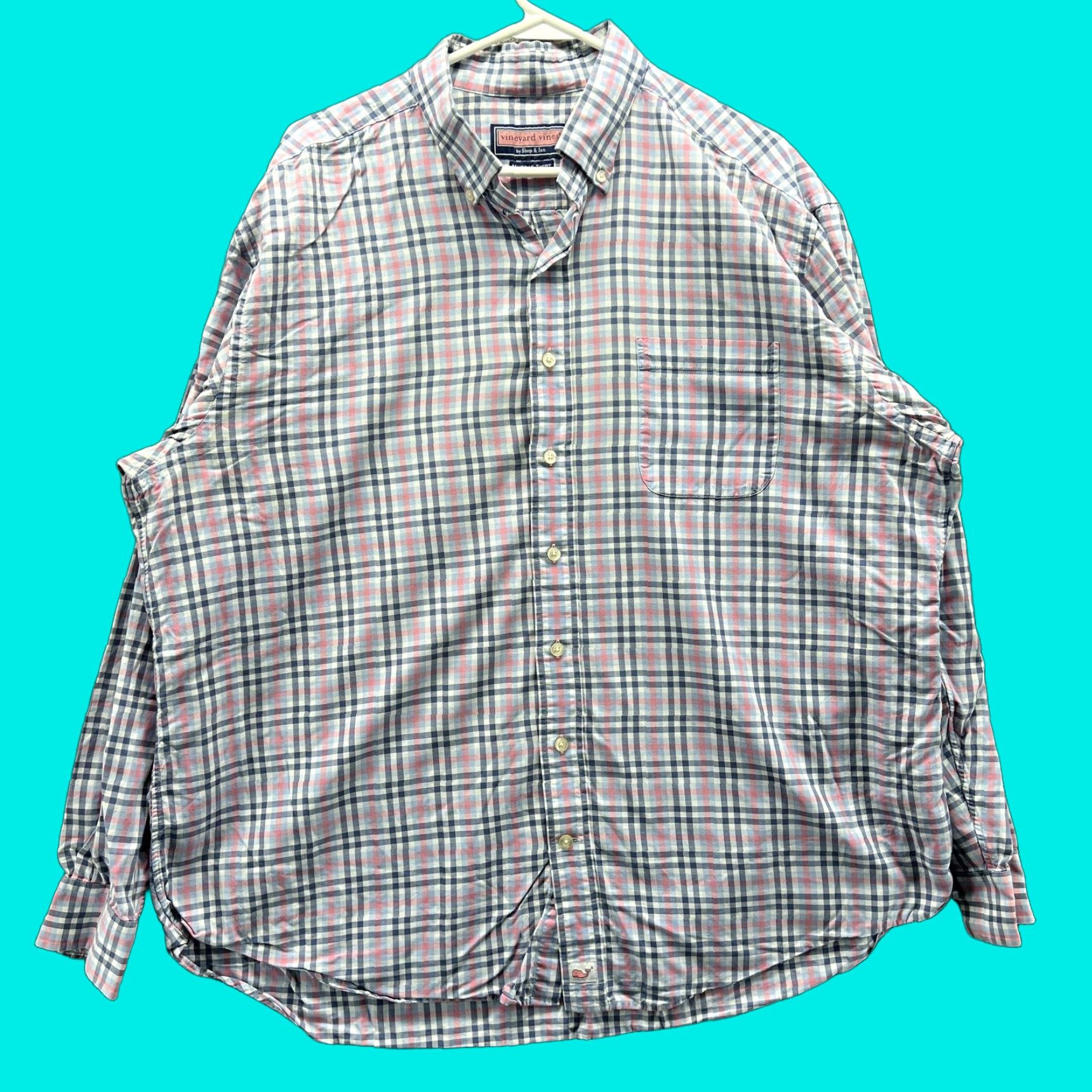 Vineyard Vines Vineyard Vines Shirt Mens XL Blue Plaid Murray Long Sleeve Button Front Size US XL / EU 56 / 4 - 1 Thumbnail