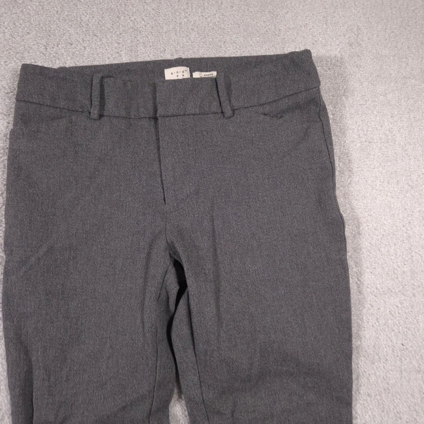 Vintage A New Day Pants Womens 6 Gray Stretch Slim Fit Trousers Cotton Blend Dress Pants Casual Workwear Size 28" / US 6 / IT 42 - 4 Thumbnail