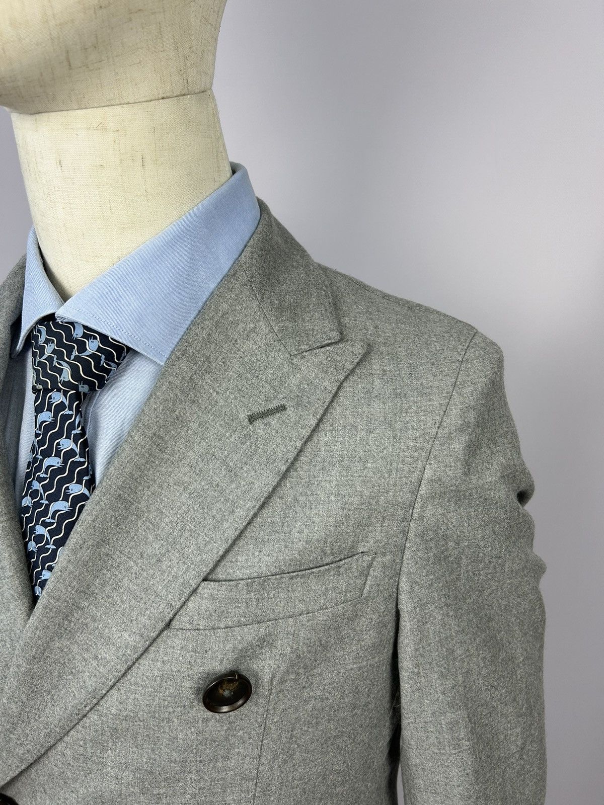 Designer × Paoloni Paoloni Quarantotto Double Breasted Wool Unlined Blazer EU46 Size 36R - 4 Thumbnail