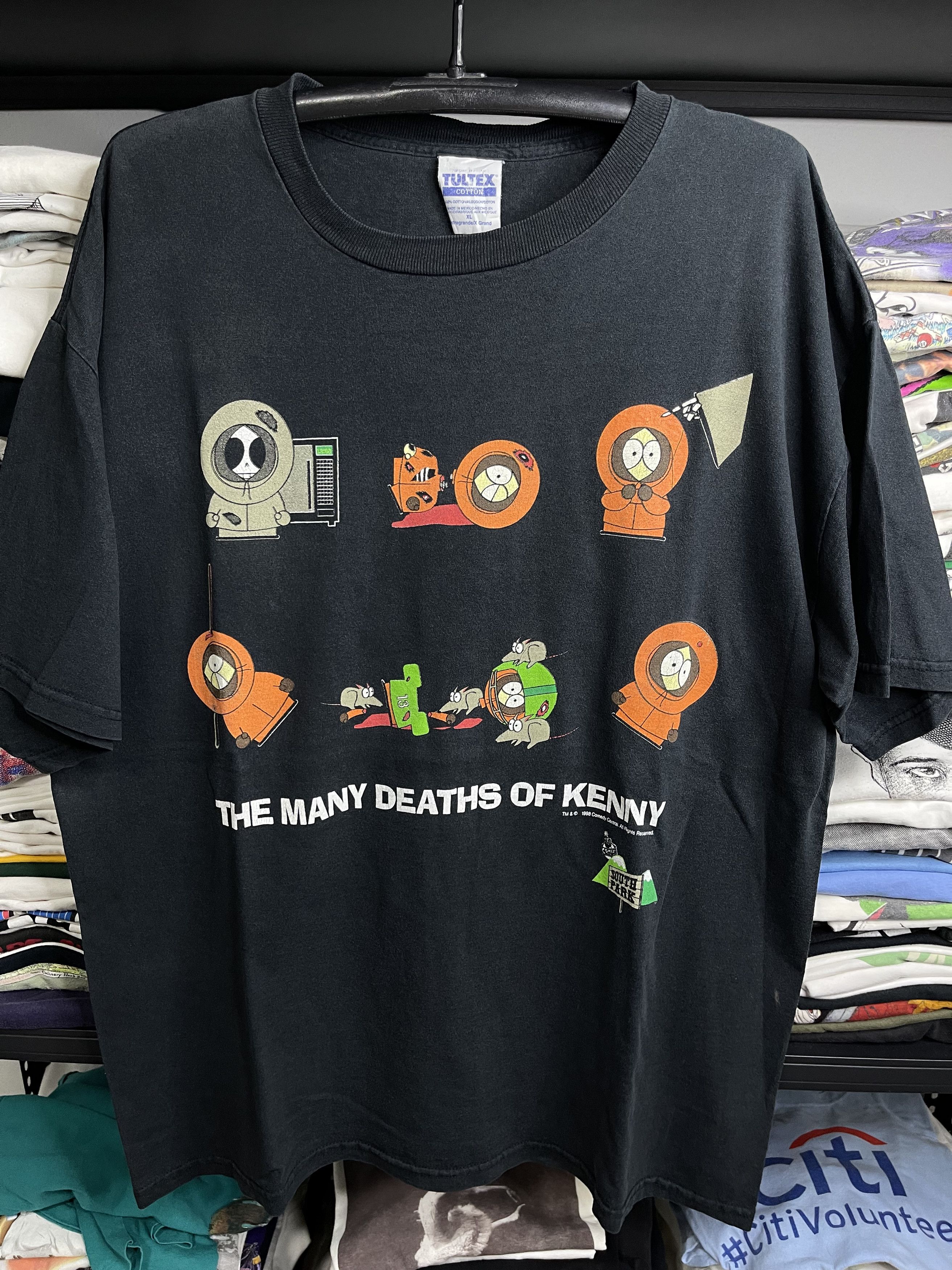Vintage South Park The Many Deaths of Kenny T Shirt 1998