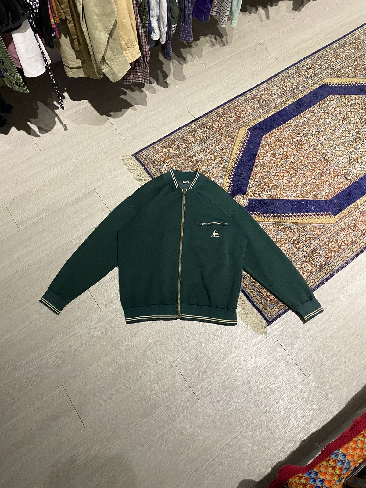 Veste Vintage Le Coq Sportif Bleu Marine - Style Années 70 Track Top - Taille S - Occasion Très Bon état