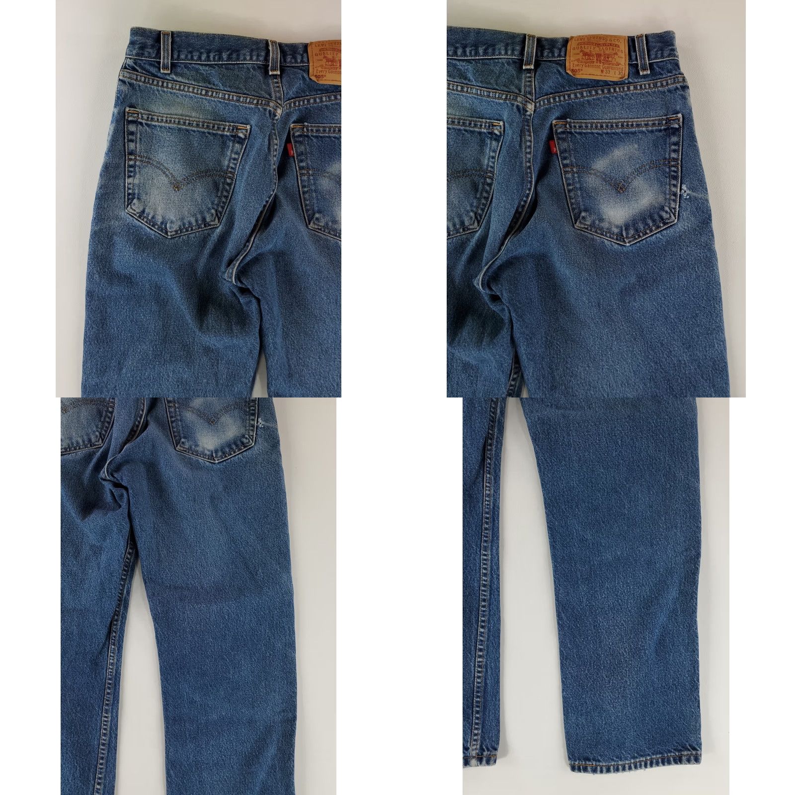 Levi's VINTAGE Levi's 505 Jeans VTG Y2K Made USA Whiskering Mens 31x29 Actual 31x30 Blue Straight Jeans Men Size US 31 - 9 Thumbnail