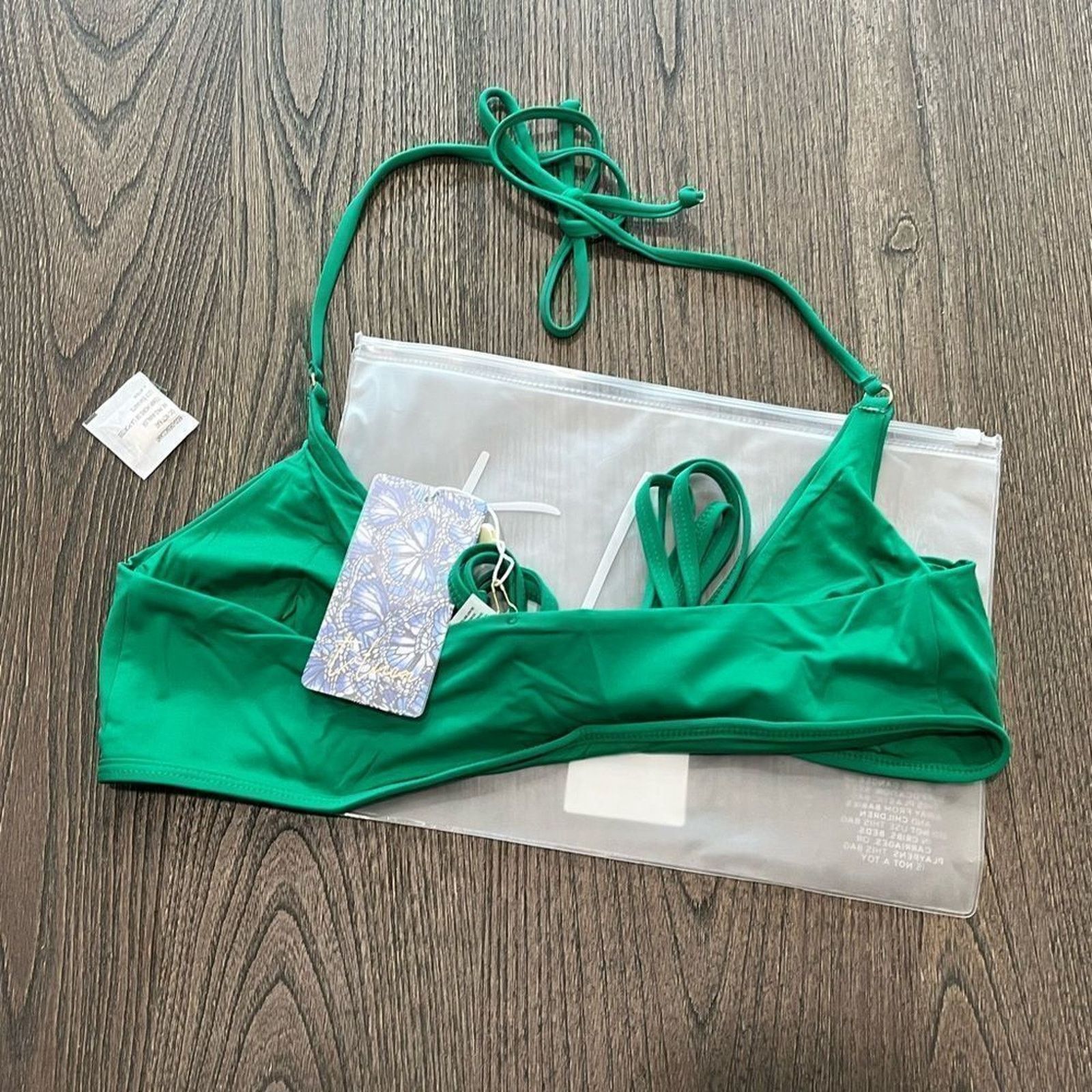 Vintage NWT Toluca Amina Bikini Top Waist Wrap Triangle Lush Sz M/L Size ONE SIZE - 4 Thumbnail