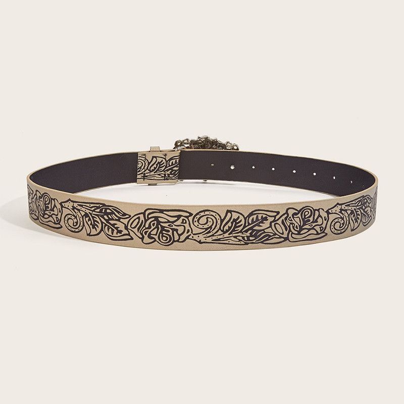Designer × Vintage Retro Embossed Flower Belt Size ONE SIZE - 6 Thumbnail