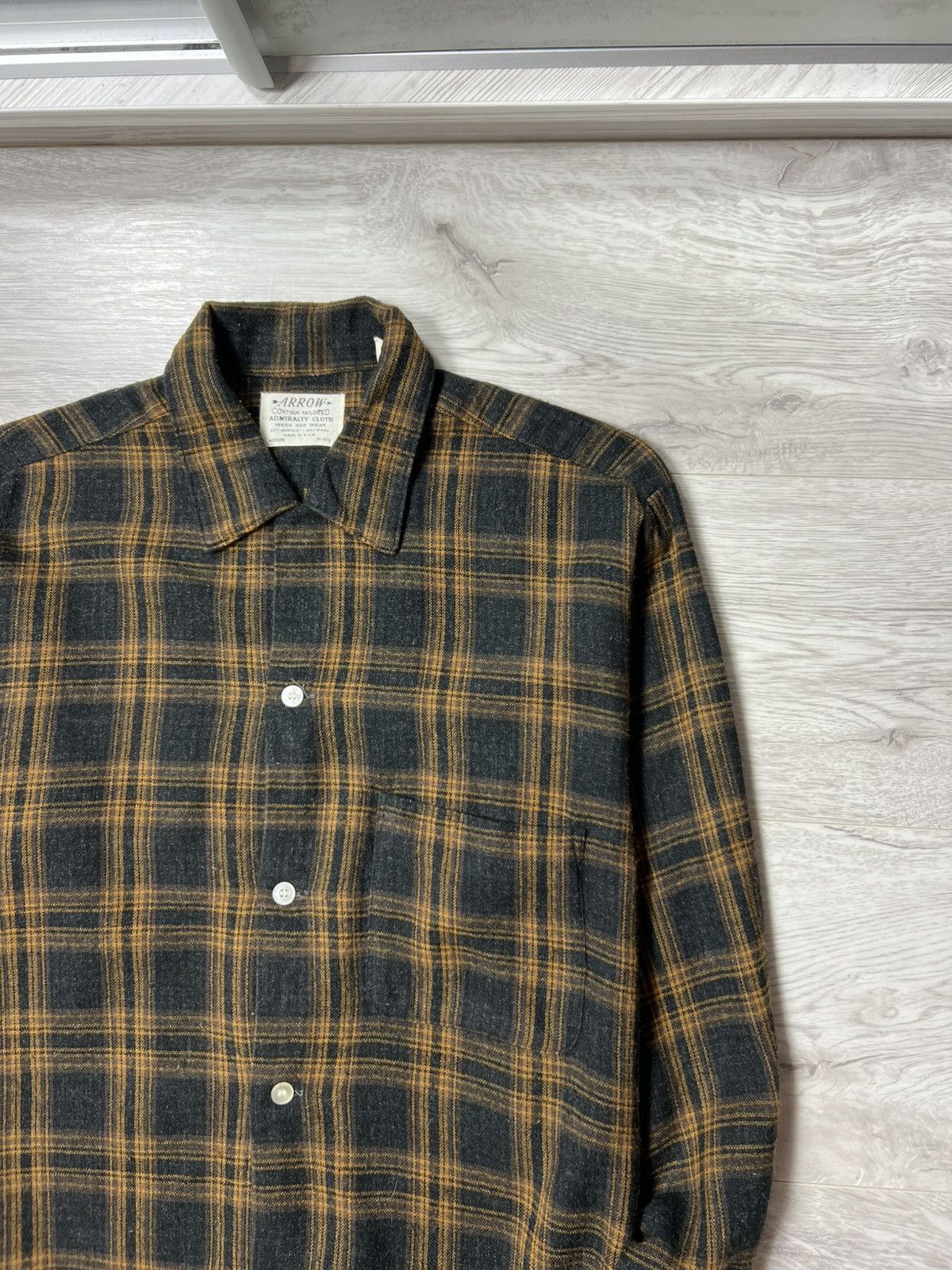 Arrow Vintage 50s / 60s Arrow Flannel Checkered Shirt Wool Acrylic Size US M / EU 48-50 / 2 - 5 Thumbnail