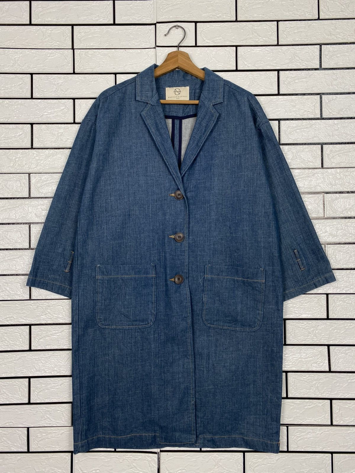 Indigo 🔥VINTAGE DENIM INDIGO CHORE JACKET NEW YORK STORY Size US M / EU 48-50 / 2 - 1 Thumbnail