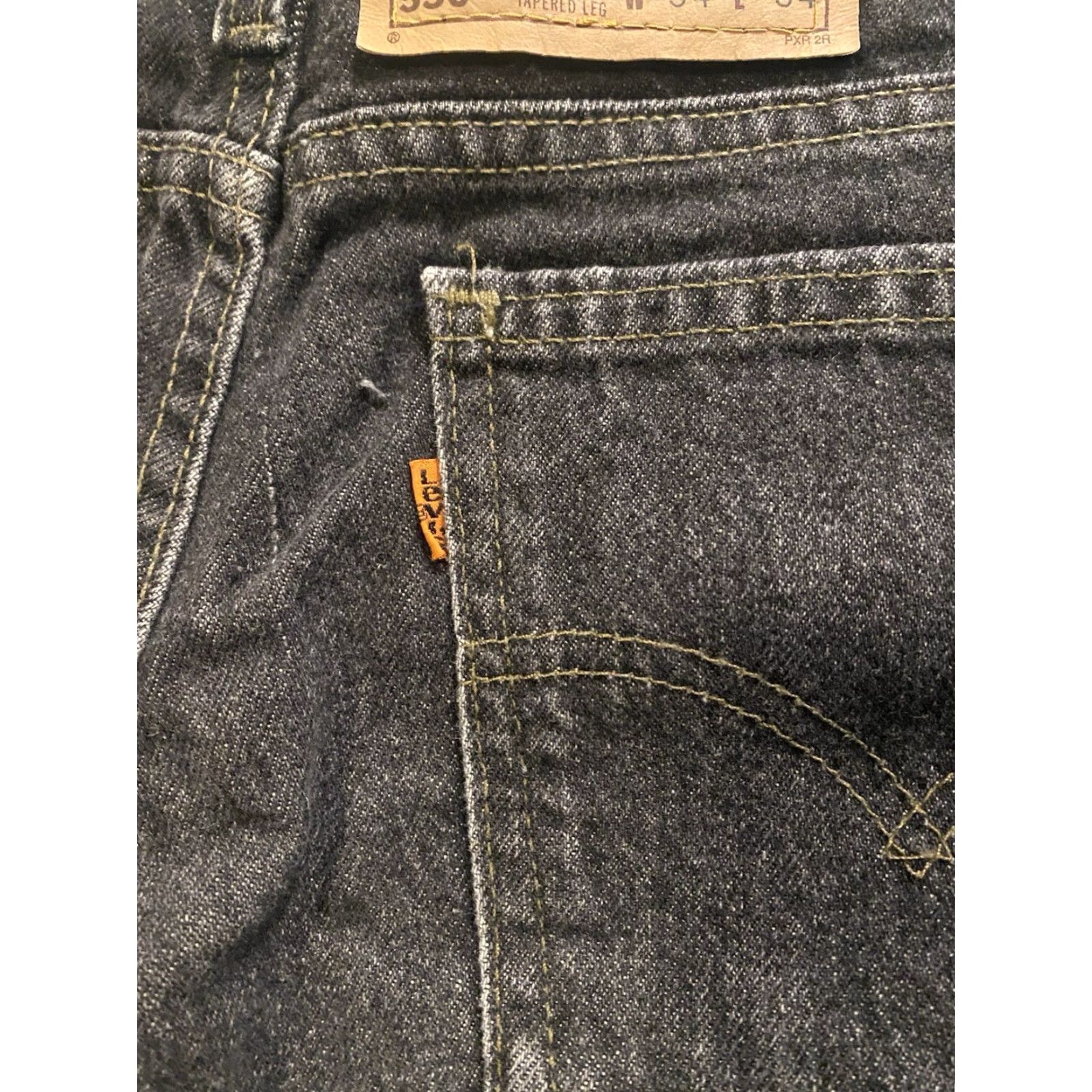 Levi's VINTAGE Levi's 550 Jeans 34x34 90s Black Denim Relaxed Fit 5-Pocket Men USA Size US 34 / EU 50 - 4 Thumbnail