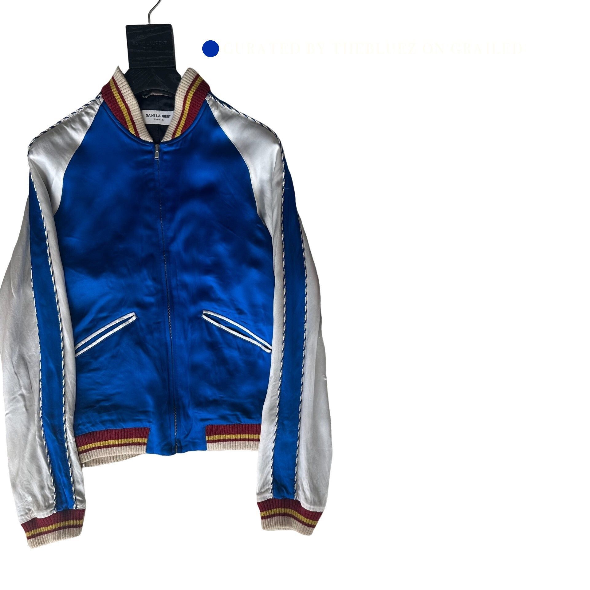 Saint Laurent Paris Multi-Color Satin Bomber Jacket Size US S / EU 44-46 / 1 - 1 Thumbnail