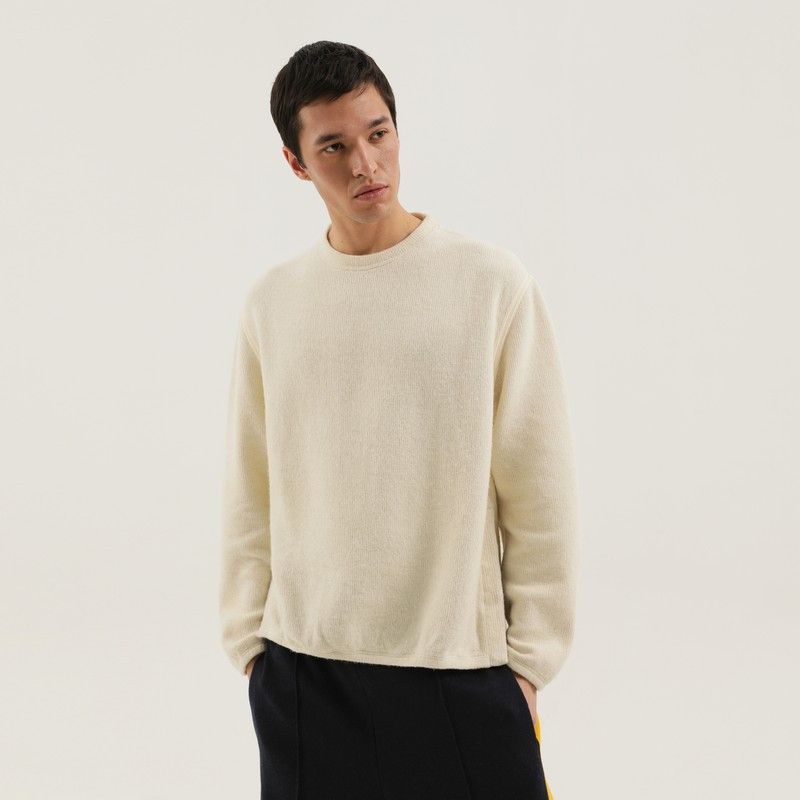 1989 Studio White Ribbed Sweater With Slits