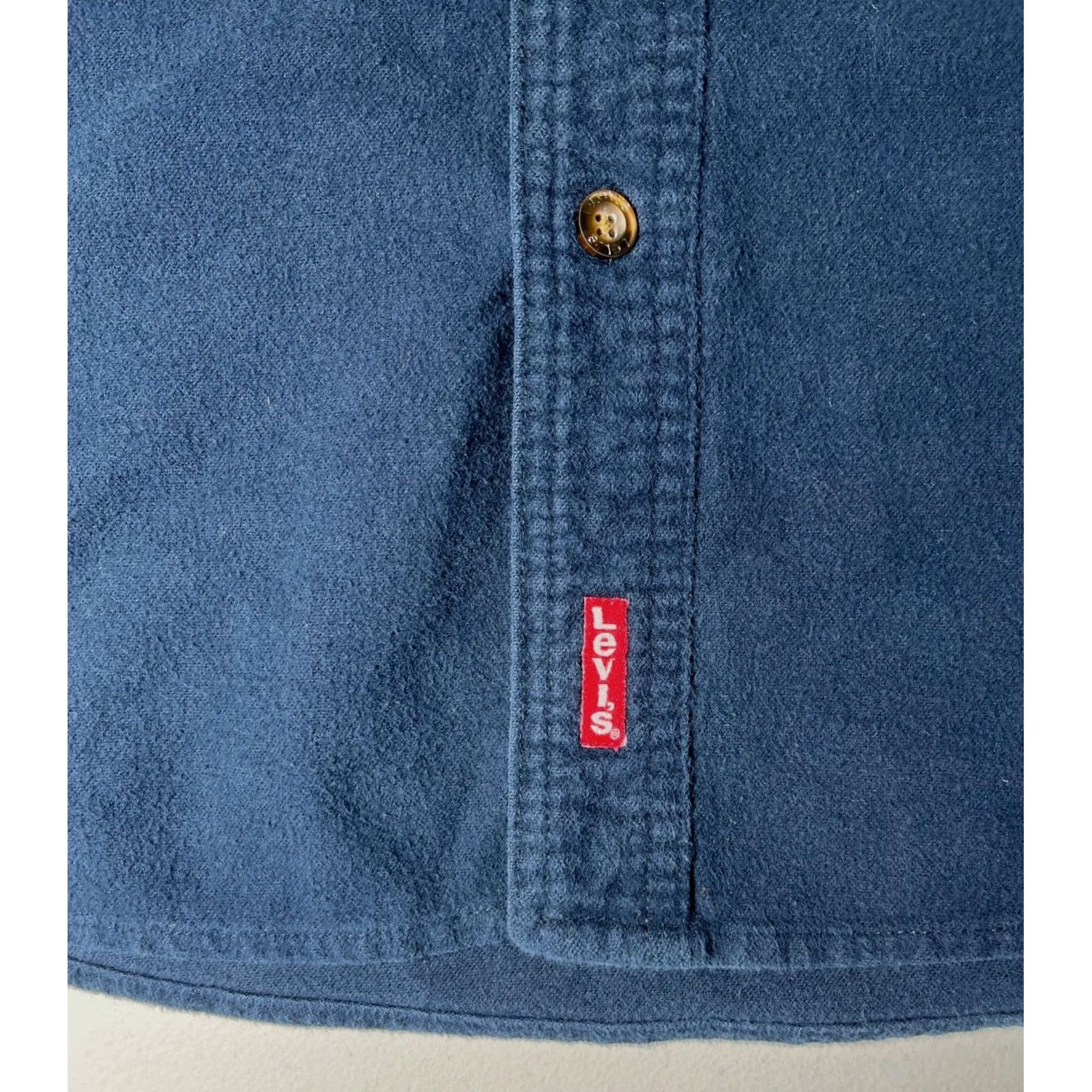 Levi's VINTAGE Levi's Shirt Chamois Flannel Button-Up Men XL Navy Blue 90s Casual Pockets Size US XL / EU 56 / 4 - 7 Thumbnail
