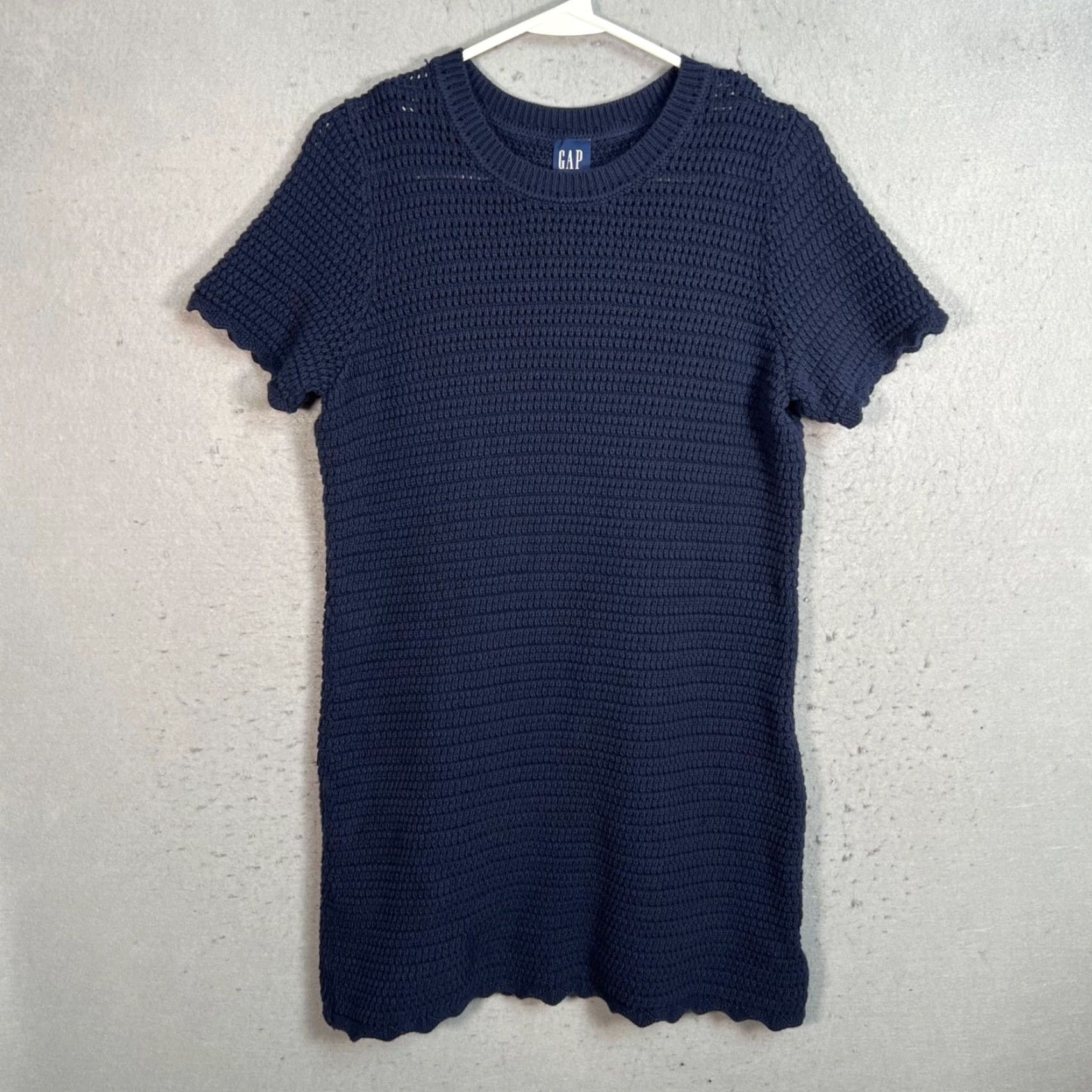 Gap Gap Dress Blue Short Sleeve Knit w/ Liner Size Medium Cotton Size M / US 6-8 / IT 42-44 - 2 Thumbnail