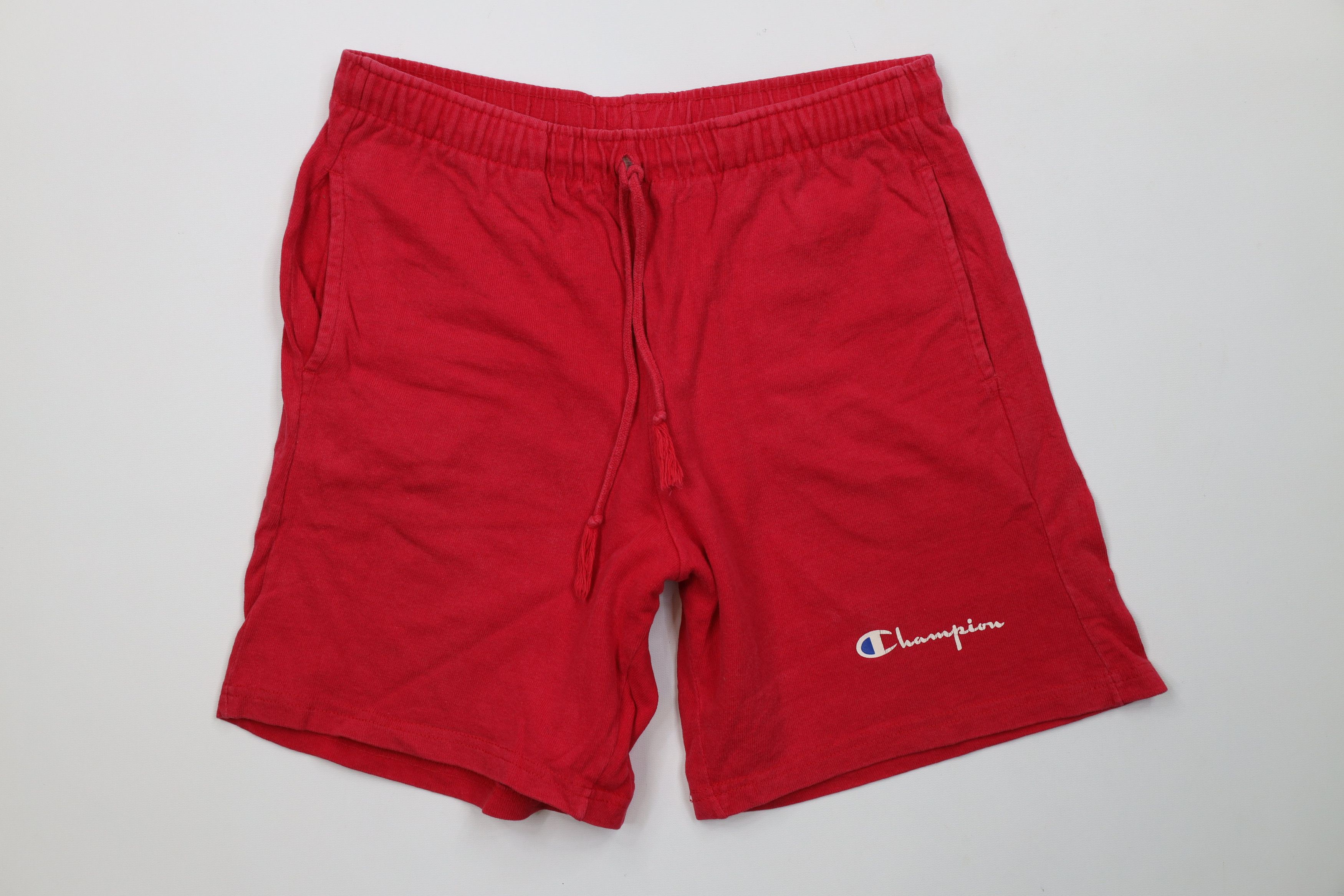 Champion Vintage 90s Champion Spell Above Knee Shorts Red Cotton USA Size US 30 / EU 46 - 1 Thumbnail