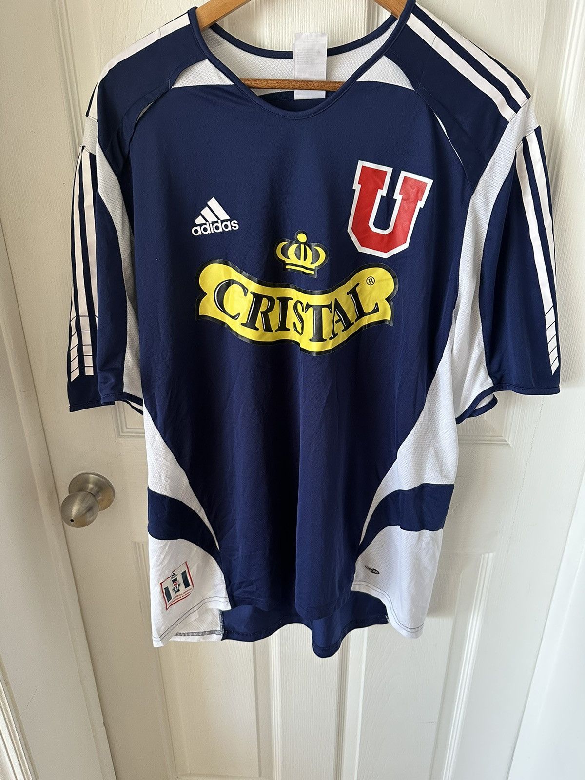 image of Adidas x Soccer Jersey Vintage 2003-2004 Universidad De Chile Home Soccer Jersey in Blue (Size XL)