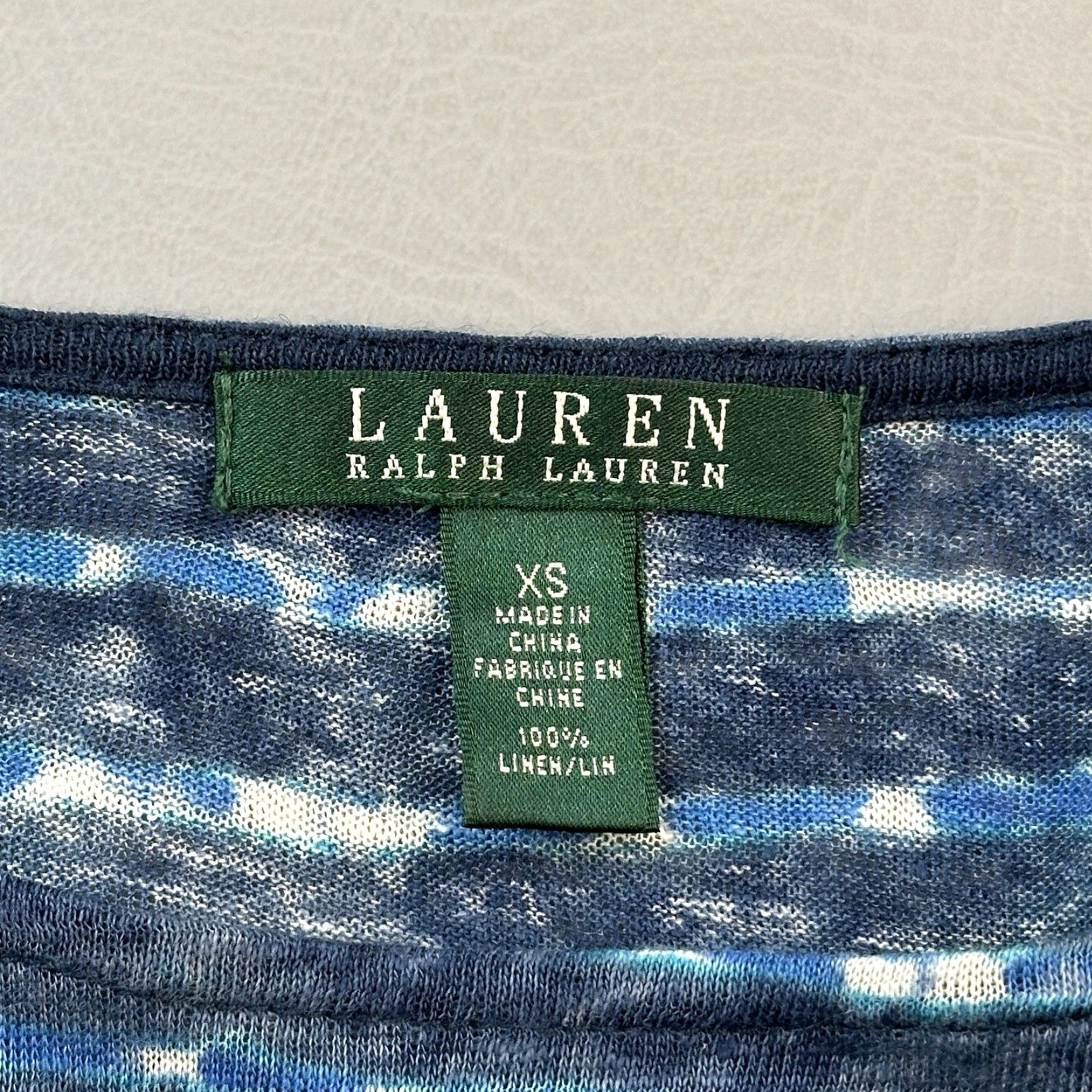 Ralph Lauren Lauren Ralph Lauren Poncho Blouse Women's XS Linen Blue Dolman Sleeve Top Size XS / US 0-2 / IT 36-38 - 2 Thumbnail