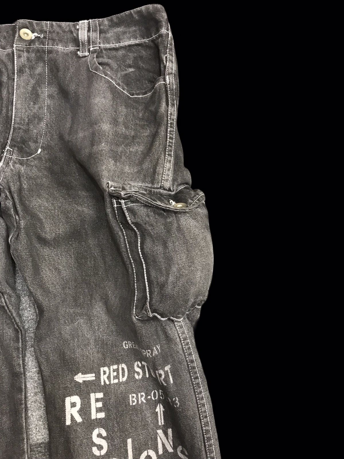 Japanese Brand 💥ARCHIVAL💥RED STUART Rare 3D Pockets Cargo Denim F65 Size US 34 / EU 50 - 6 Thumbnail