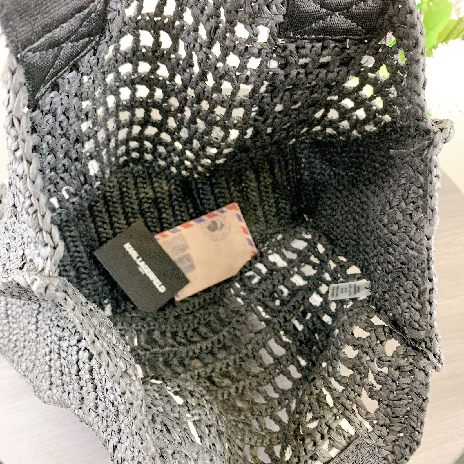 Karl Lagerfeld Karl Lagerfeld LH3AL2DF ANTIBES STRAWLOGO STRAPTOTE IN BLACK Size ONE SIZE - 7 Thumbnail