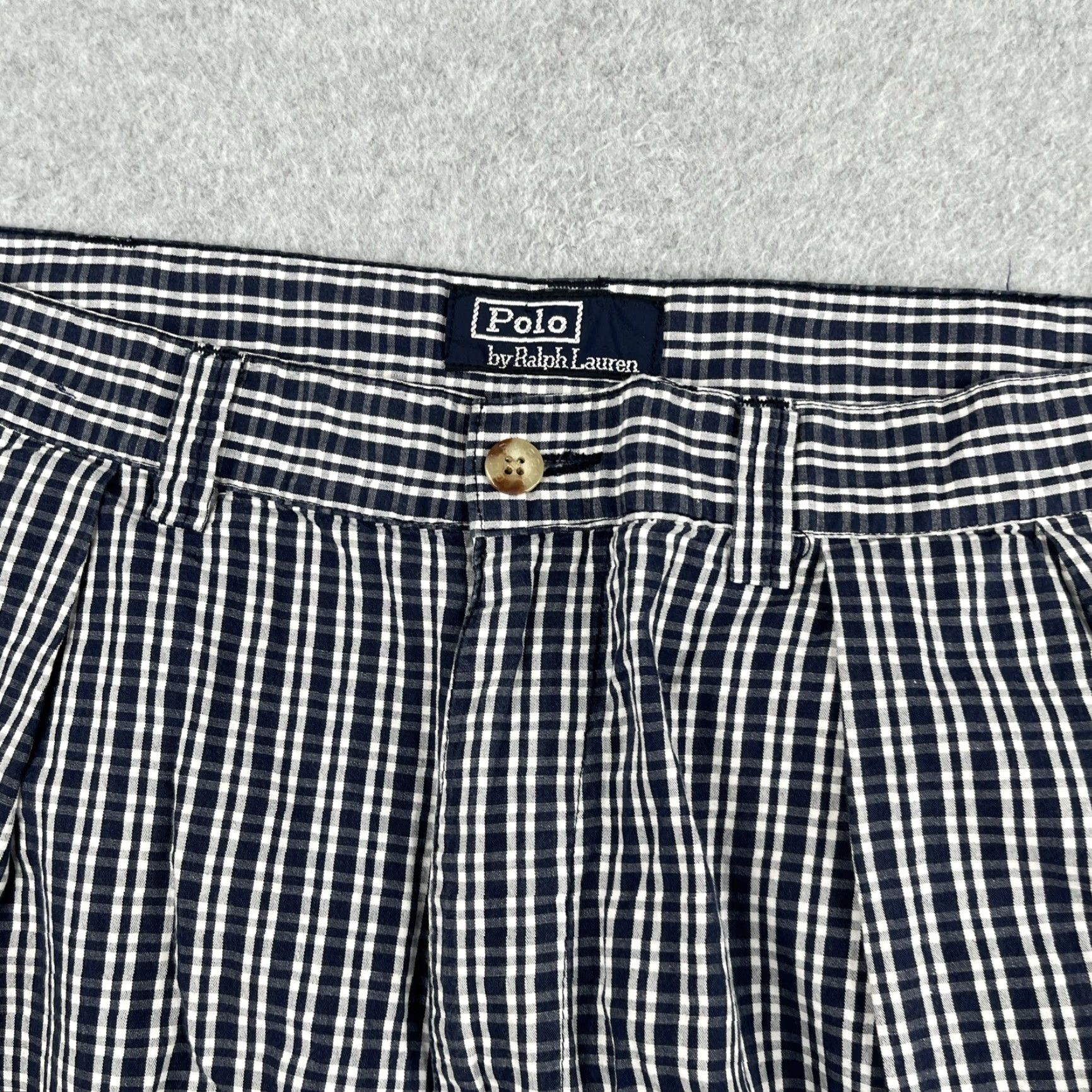 Polo Ralph Lauren Polo Ralph Lauren Golf Shorts Size 35 Navy White Plaid Pleated Casual Golfer Men Size US S / EU 44-46 / 1 - 2 Thumbnail