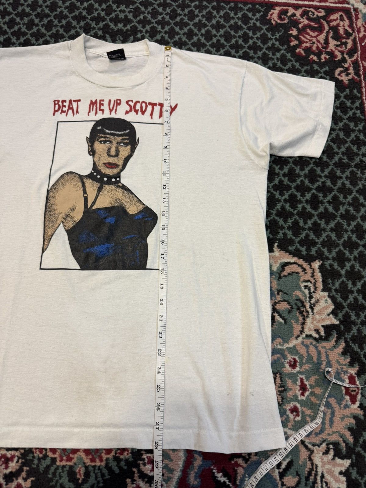 Vintage Rare VTG 90s Novelty Star trek parody Beat Me Up Scotty Tee Size US XL / EU 56 / 4 - 11 Thumbnail