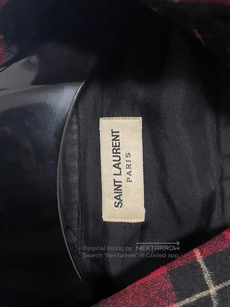 Saint Laurent Paris Saint Laurent Red Black Plaid Wool Shirt. Size US M / EU 48-50 / 2 - 3 Thumbnail
