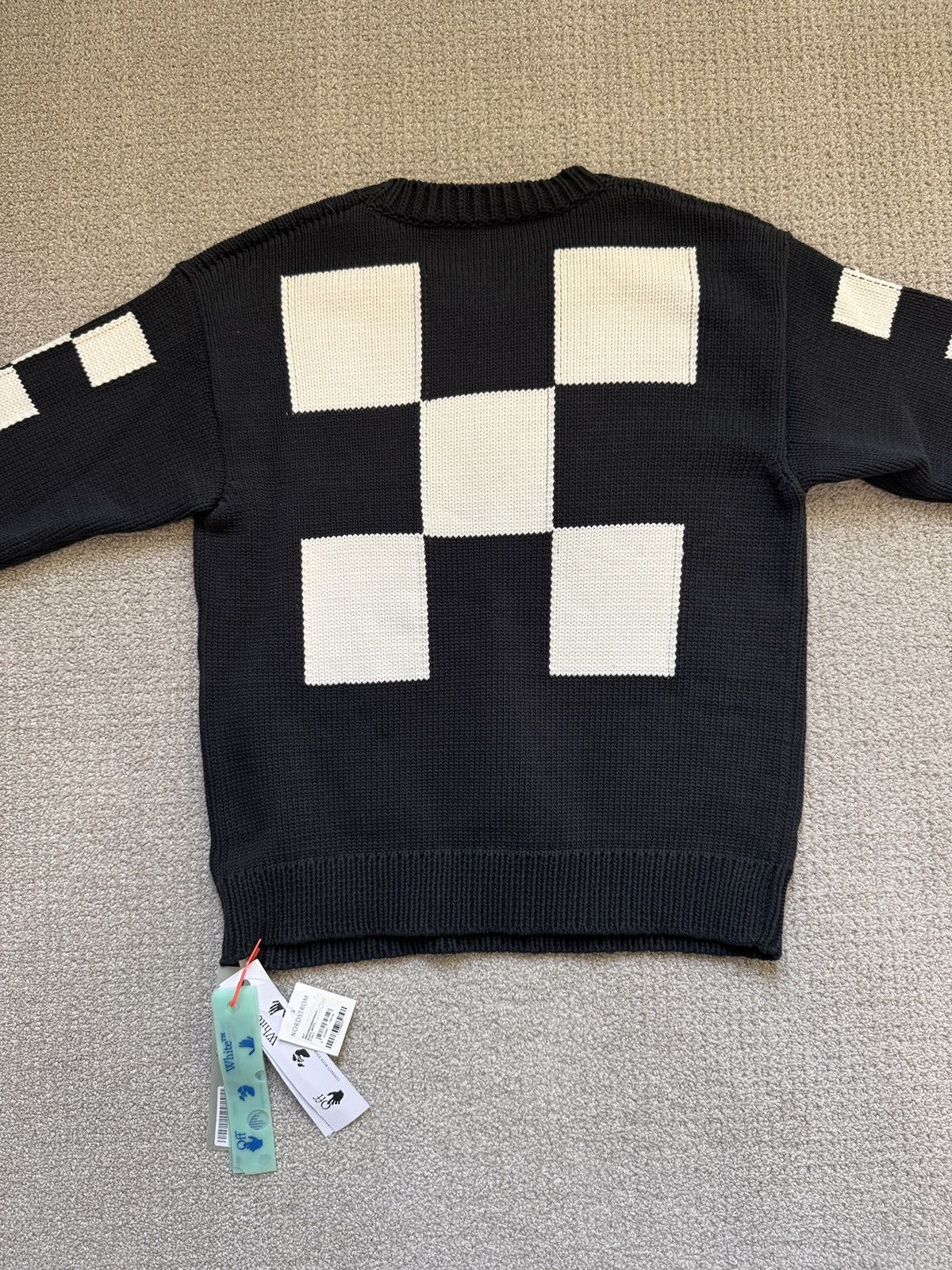 Off-White Off-White™ Big Check Chunky Knit Sweater Size US L / EU 52-54 / 3 - 9 Thumbnail