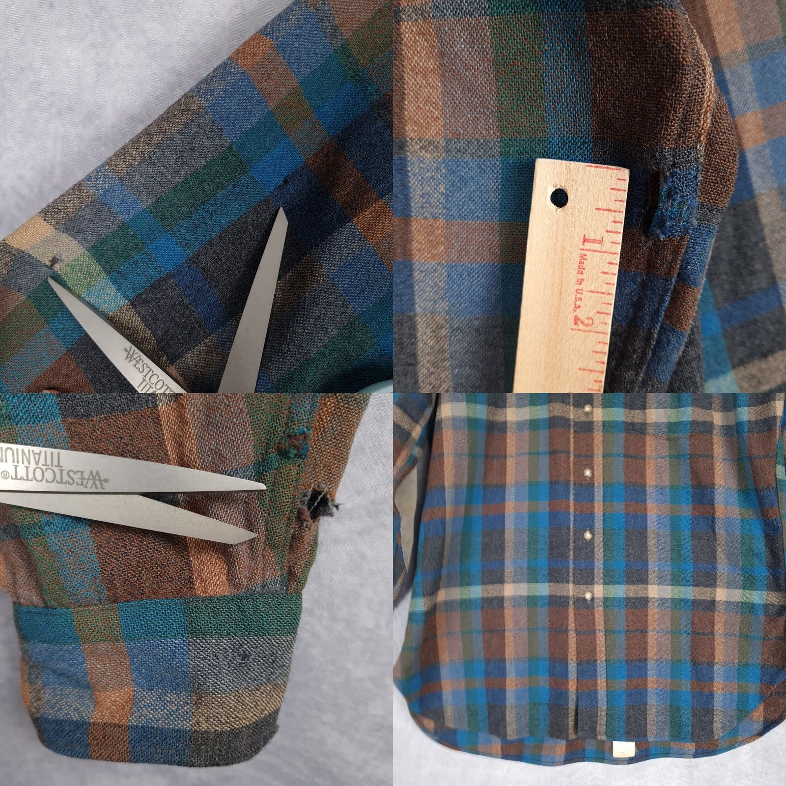 Pendleton VINTAGE Pendleton Wool Shirt Mens L Blue Plaid Wool Button-Up Long Sleeve Casual 60s Chore Pocketed Size US L / EU 52-54 / 3 - 8 Thumbnail