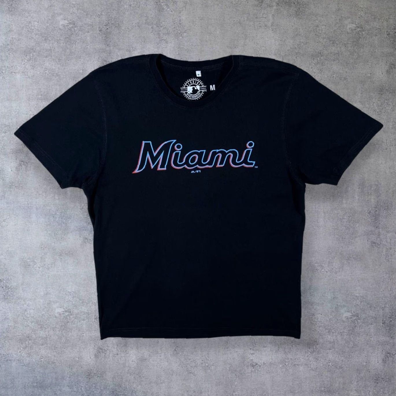 MLB MLB Miami Marlins Big Logo Spellout Baseball Graphic Black T-Shirt Medium Size US M / EU 48-50 / 2 - 2 Thumbnail