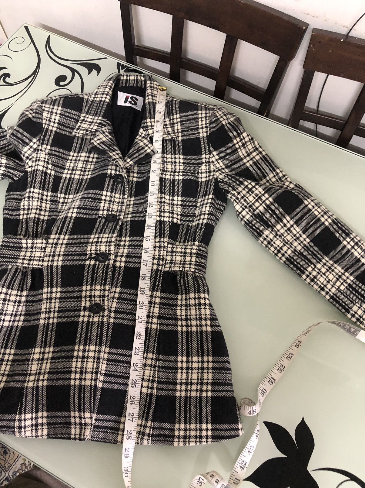 Issey Miyake Vintage Issey Miyake IS Cotton Checked Coat Jacket Size M / US 6-8 / IT 42-44 - 23 Thumbnail