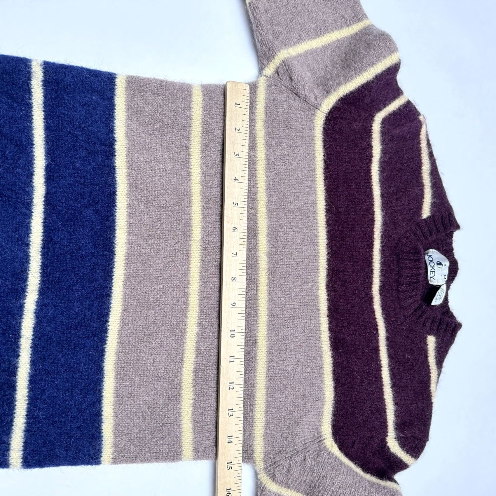 Jockey Jockey Wool Sweater Purple 90s Crew Neck M Womens VTG Pullover Size M / US 6-8 / IT 42-44 - 4 Thumbnail