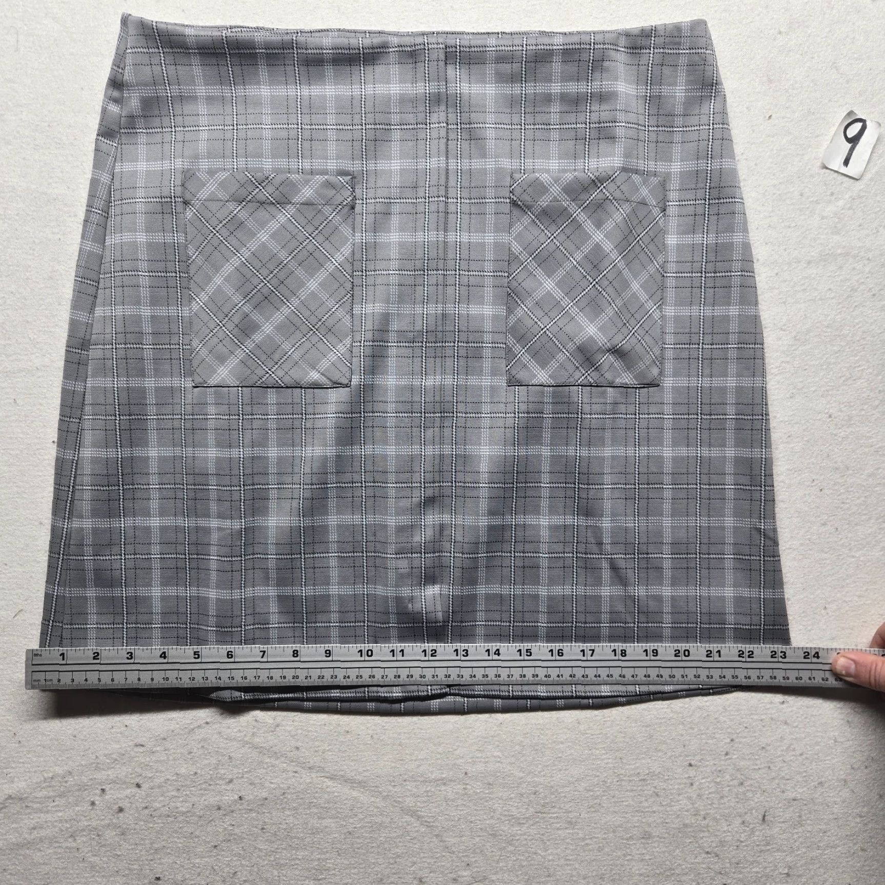 Vintage Philosophy Skirt Adult L Grey Plaid Elastic Waist Knee Length Pencil Straight & Pencil Womens Size 36" / US 14 / IT 50 - 5 Thumbnail