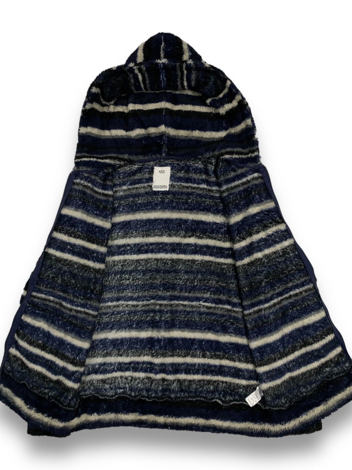 MOUSSY Vintage Japanese Brand Moussy Striped Fleece Hooded Jacket Size US M / EU 48-50 / 2 - 3 Thumbnail