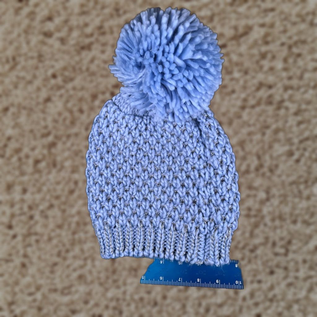 Vintage Mixit Beanie Toque Women One Size Blue Knit Acrylic Blend Sparkly Big Pom Ski Hat Womens Beanie Winter 90s Theme No Size ONE SIZE - 1 Thumbnail