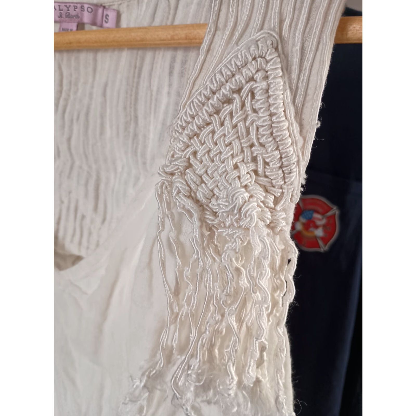 Vintage VINTAGE Calypso St Barth Blouse Shirt Linen White S Women Regular Casual Bohemian Ladies Size S Top Blouse USA? Size S / US 4 / IT 40 - 3 Thumbnail