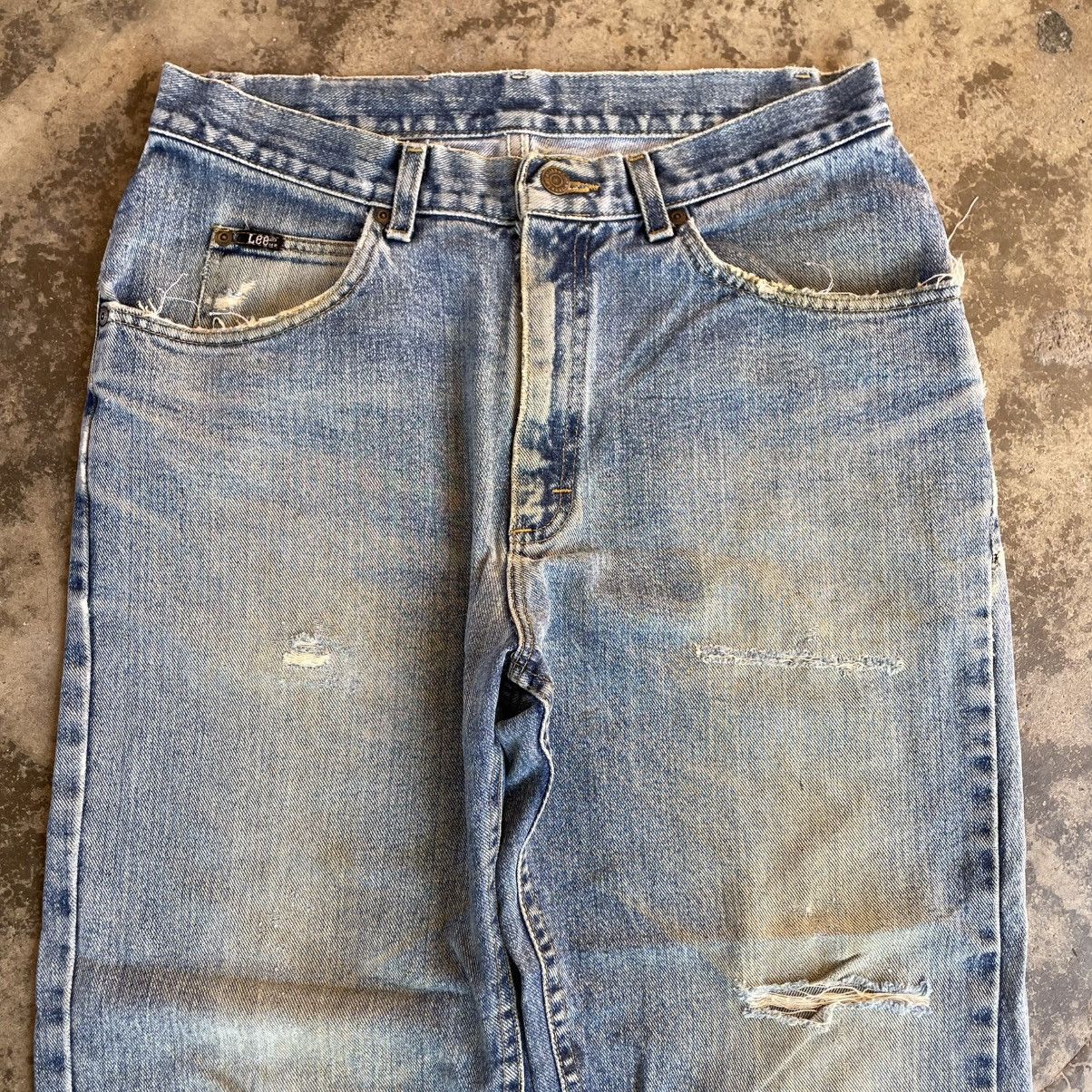 Lee 🔥Vintage Lee Stoned Washed Ripped Distress Denim Jeans Size US 32 / EU 48 - 2 Thumbnail