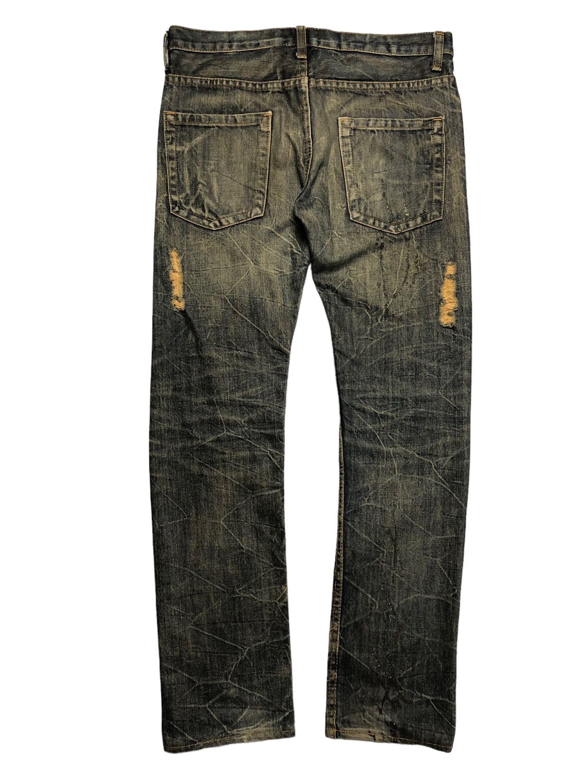 Japanese Brand Japanese Brand KUI distressed glitter rusty denim pants Size US 33 - 2 Thumbnail