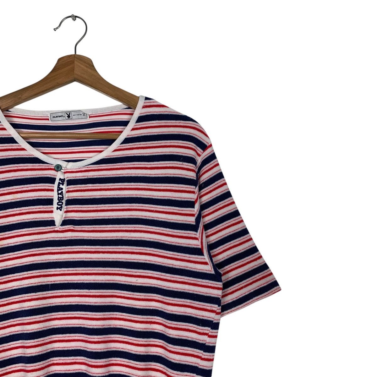 Playboy PLAYBOY Striped Short Sleeve Jumper #2000-C87 Size US L / EU 52-54 / 3 - 5 Thumbnail