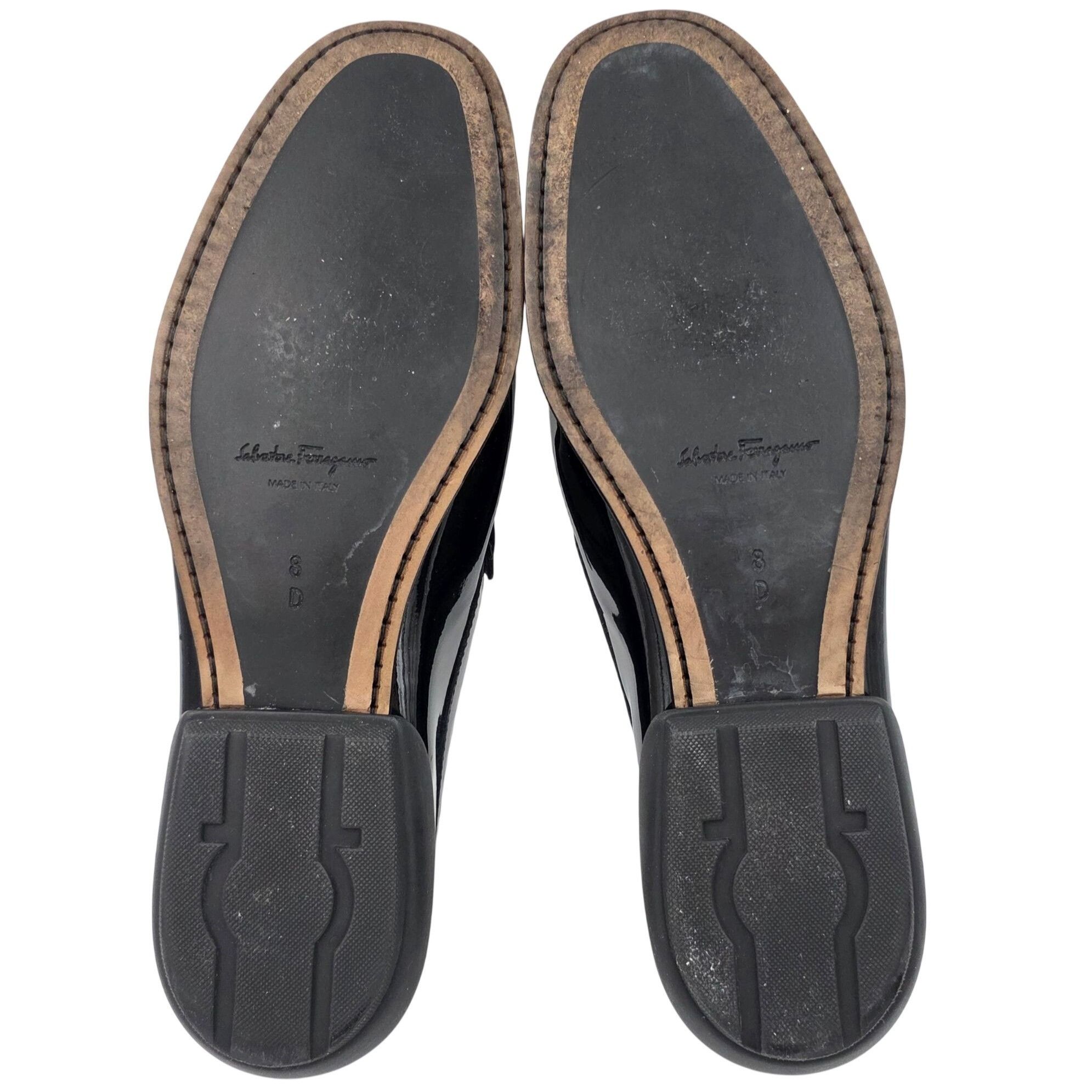 Salvatore Ferragamo Salvatore Ferragamo Mens 8D Black Patent Leather Gancini Bit Size US 8 / EU 41 - 4 Thumbnail