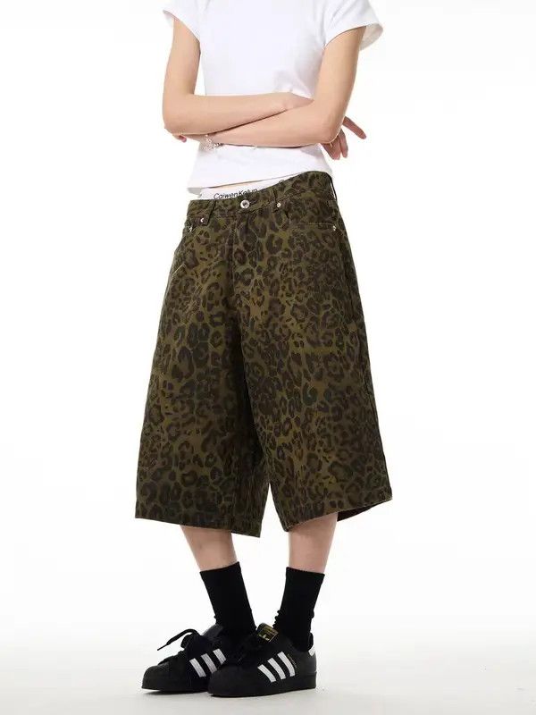 Japanese Brand VIBE baggy vintage leopard print casual denim shorts Size US 30 / EU 46 - 7 Thumbnail
