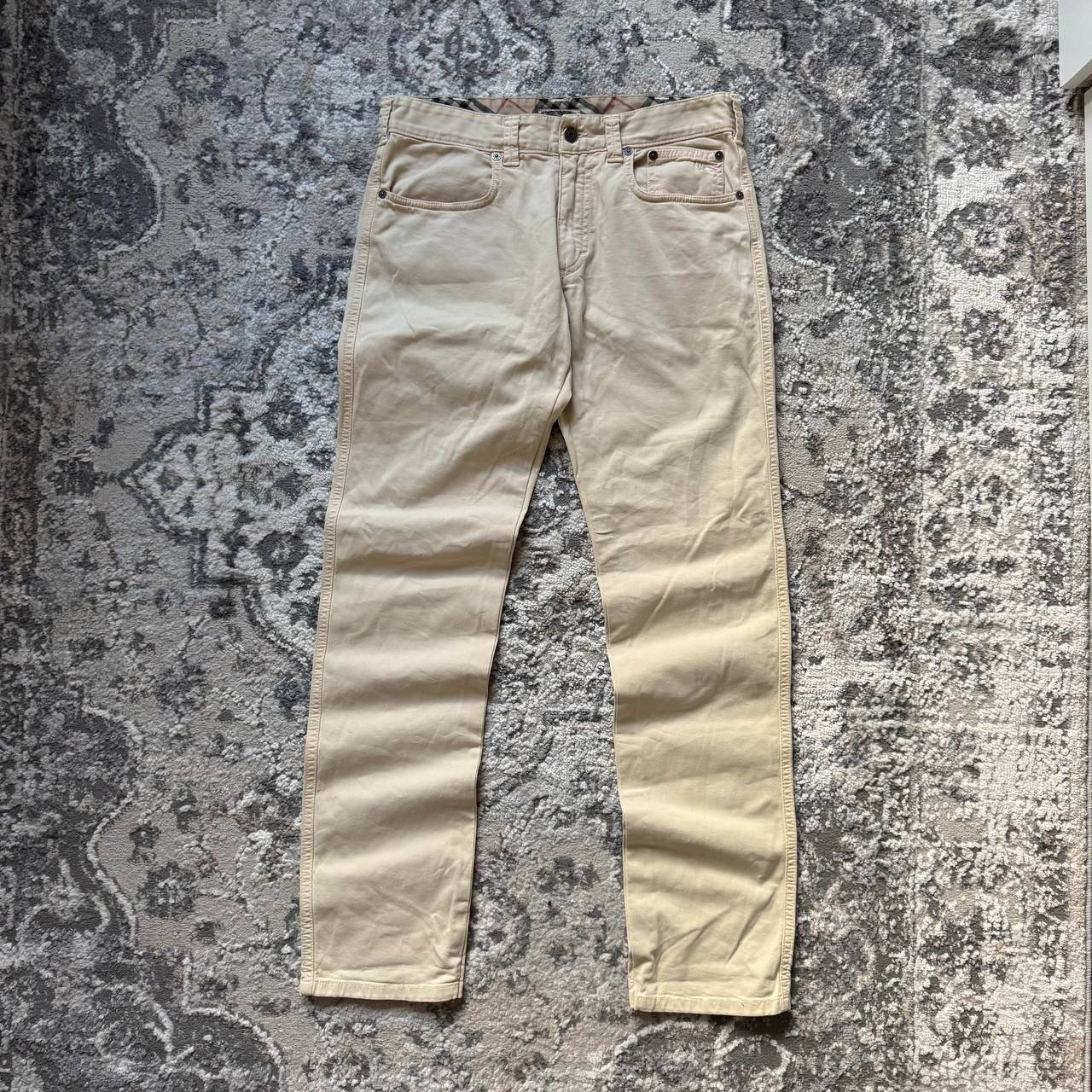 Burberry Burberry Vintage Beige Straight Glam Retro Plaid Pants Size 31" - 1 Thumbnail