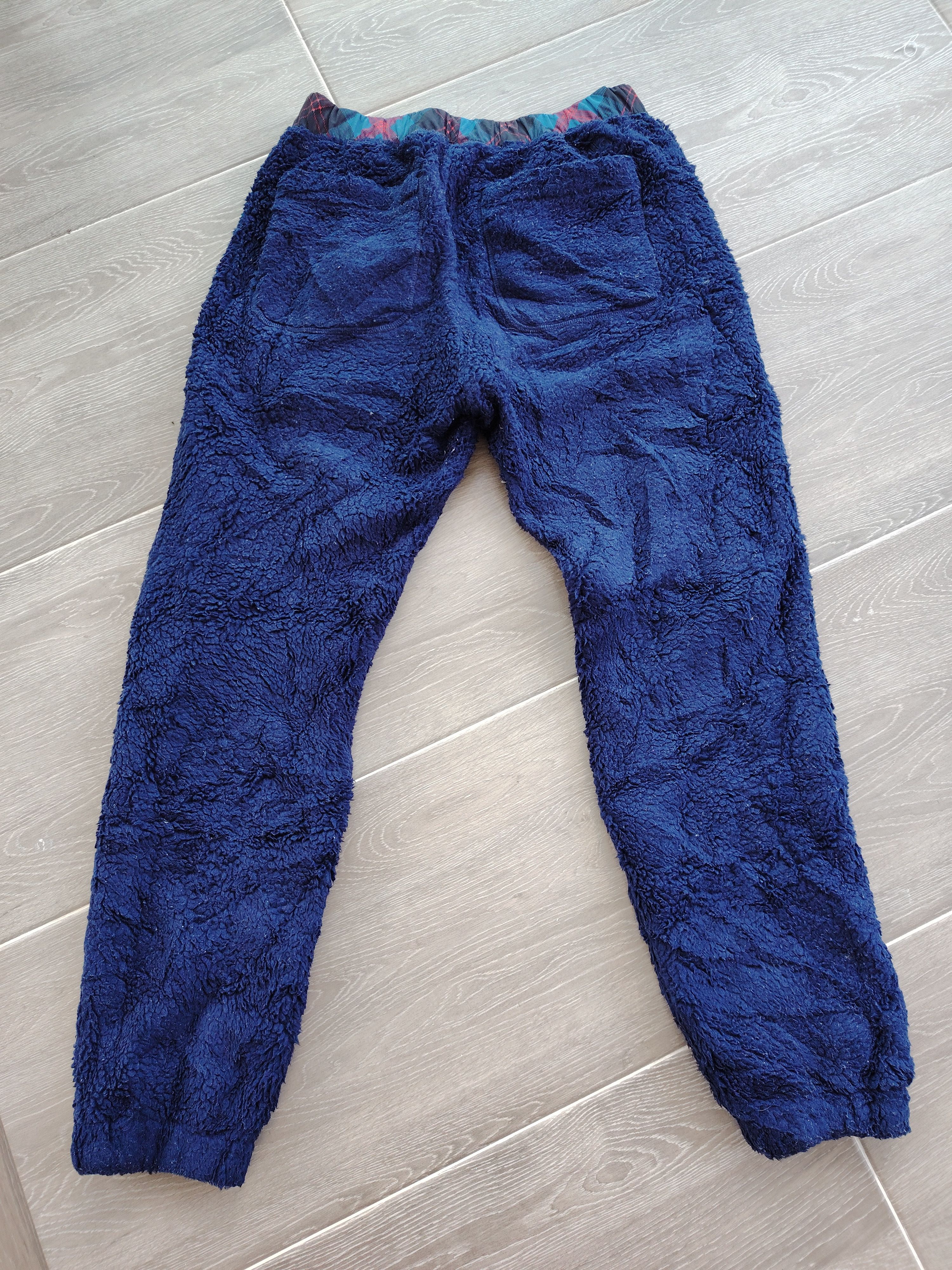 JW Anderson × Uniqlo Medium Navy Blue Fleece Pants Pile-Lined Sherpa Joggers Size US 31 - 3 Thumbnail